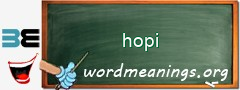 WordMeaning blackboard for hopi